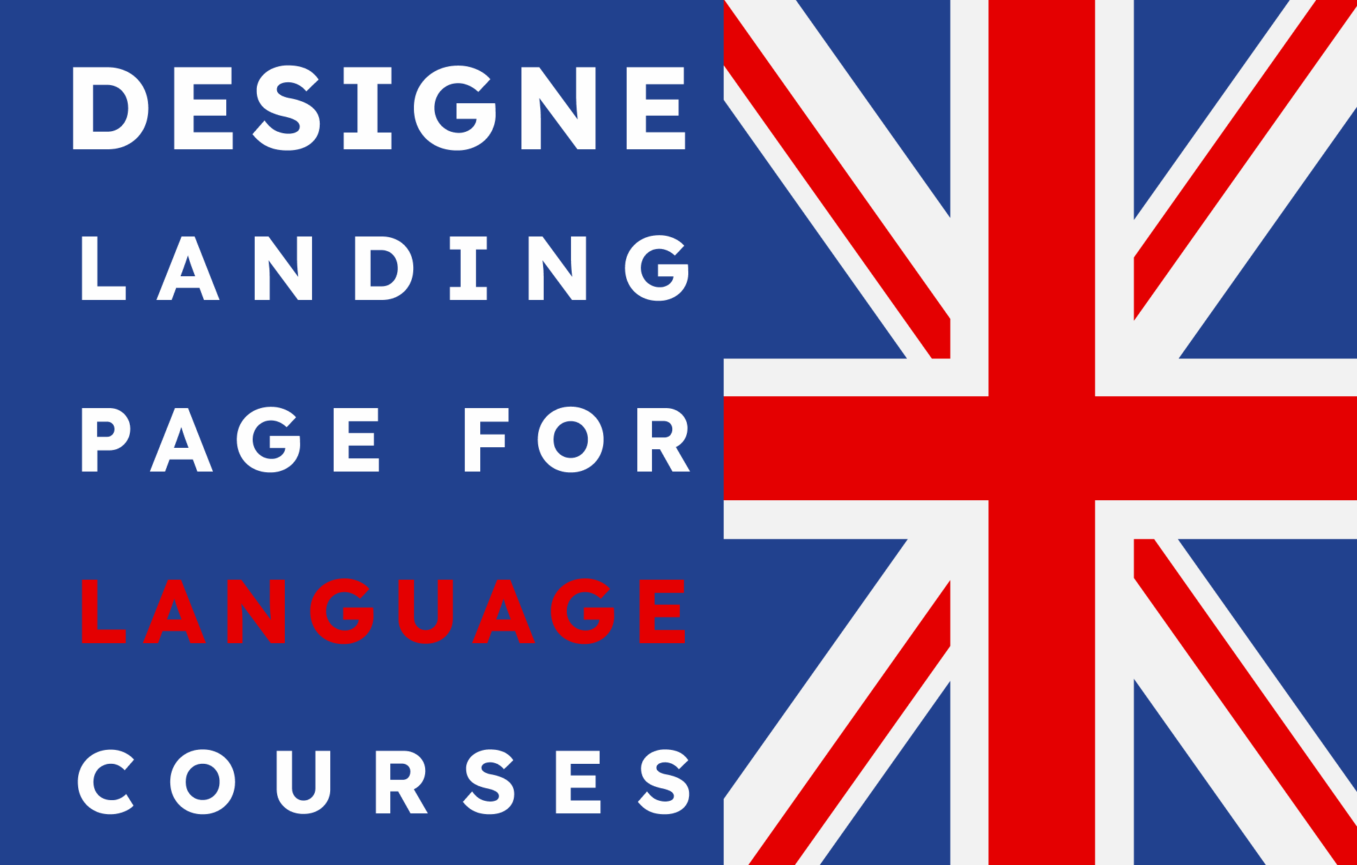 Designe landing page for language courses