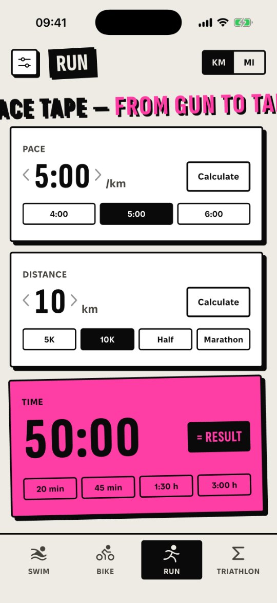 Run screen with the ticker band passing above the cards