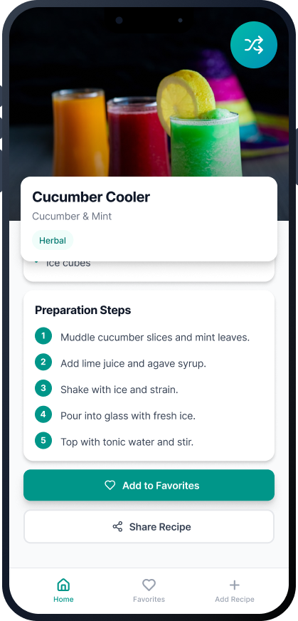 Recipe steps