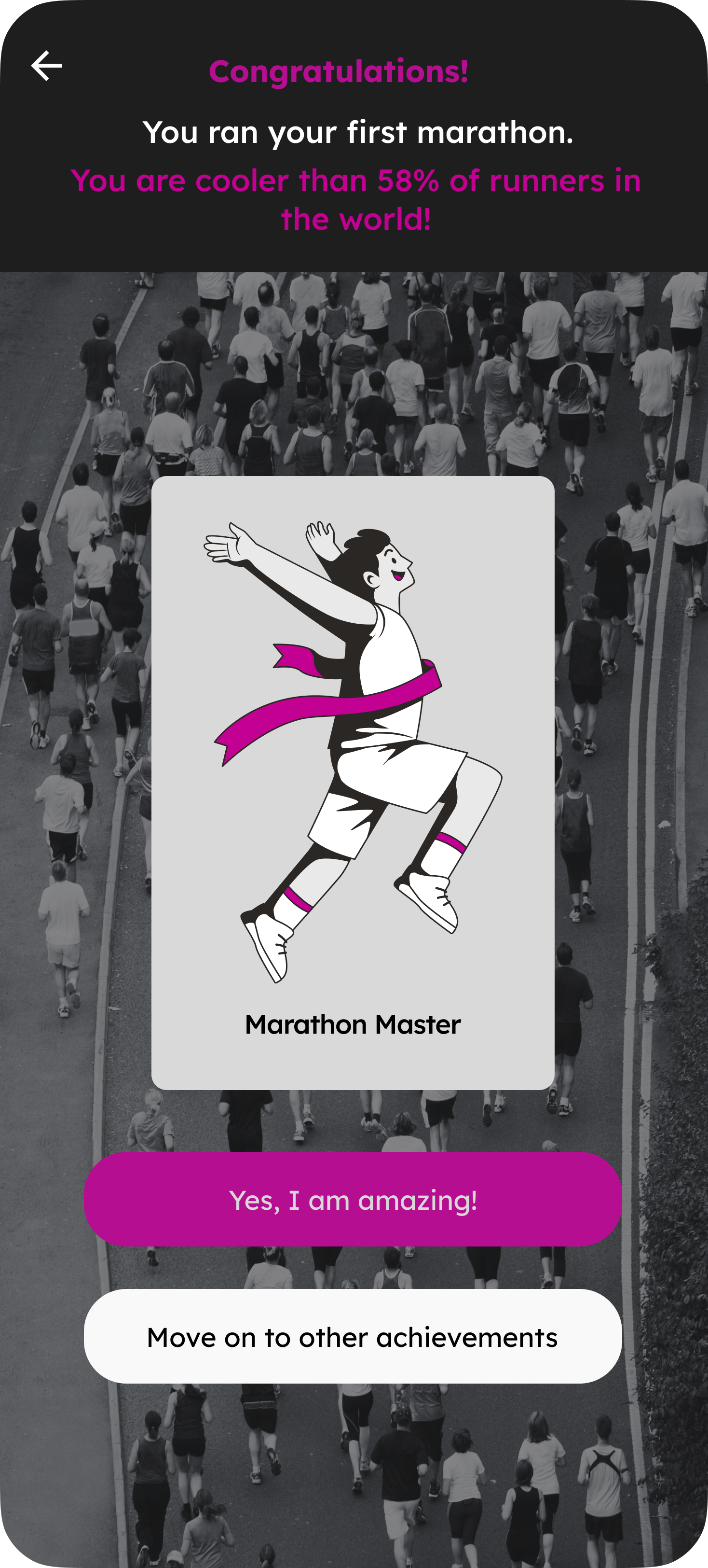 Achievement — Marathon Master