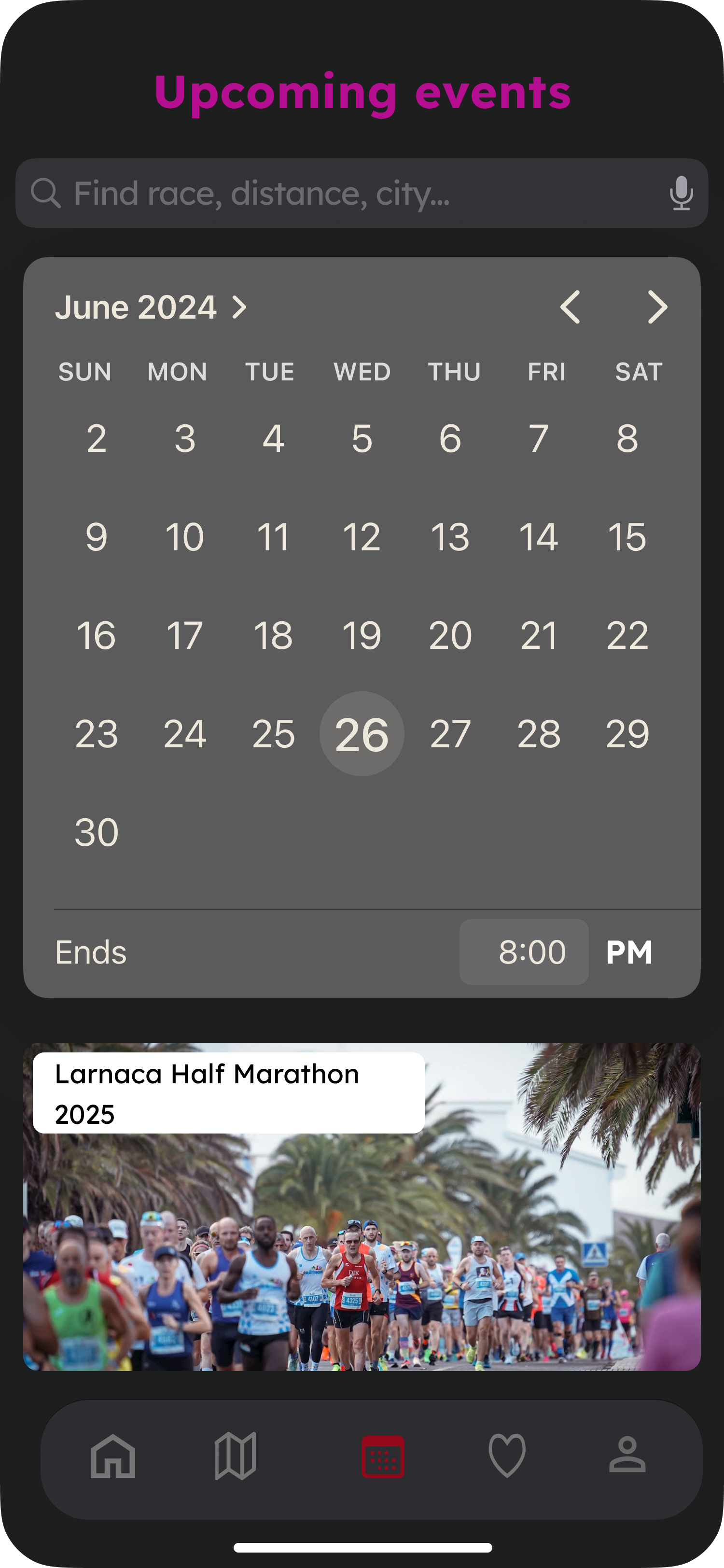 Schedule — upcoming events calendar